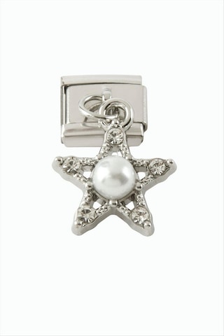 Yıldız - 922 - İnci Sallatılı Çelik Charm - - Spt-gld - Gümüş Rengi