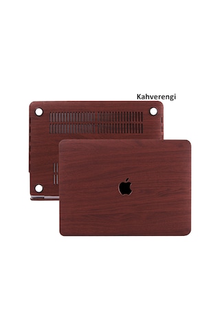 Macbook Air Kılıf 13 İnç Wood01 Eski Usb'li Model 2010-2017 A1369 A1466 İle Uyumlu Kahverengi