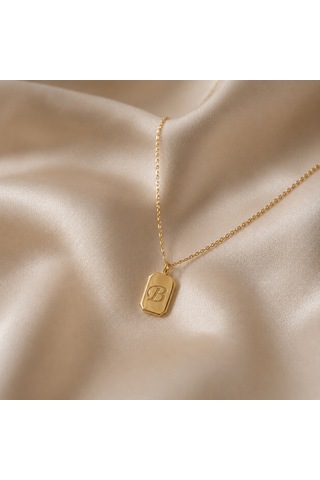 Simurg Jewellery 14 Ayar Altın Harfli Plaka Kolye