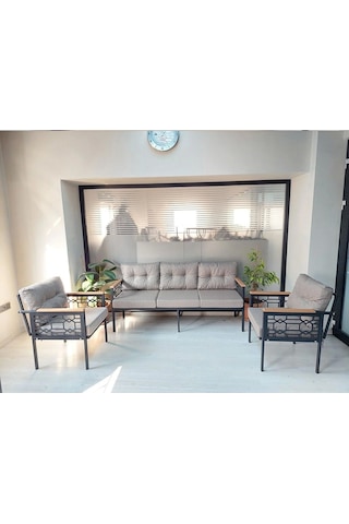 İnci Balkon-bahçe-kafe Çay Seti Koltuk Oturma Takımı-oturma Grubu Çstakımlazer Cappuccino