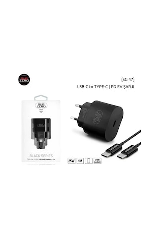 Type C Şarj Başlık Ve Kablo 25w Hızlı Subzero Sg47 25w Süper Hızlı Şarj