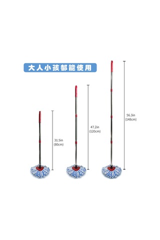 Konesam Ev Temizliği İçin Elden Temizlemeyen Üçgen Döner Mop Parçaları Seti: 2 Mop Başkanı + 4 Bölümlü Birleştirilebilir Bar Opp Çanta Paketi