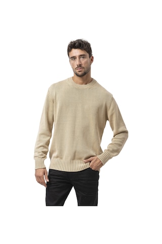 Cp289 Erkek Yuvarlak Yakalı Pamuklu Örme Kazak Stone