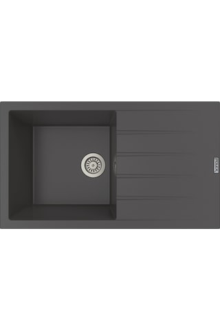 Polex Cristalüx Granit Evye P-SX1 Antrasit Tezgah Altı Ve Tezgah Üstü Mutfak Evyesi 86x49.5 CM