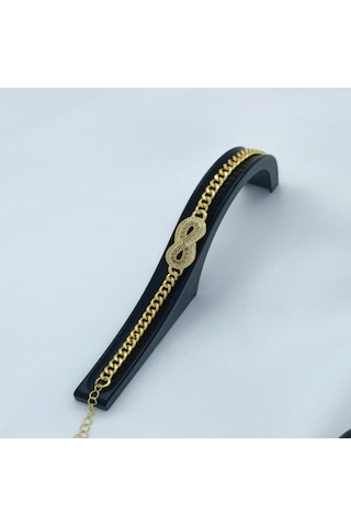 Yeni Sezon Vip Özel Seri Paslanmaz Çelik Sonsuzluk Model Altın Kaplama Kadın Bileklik Gold