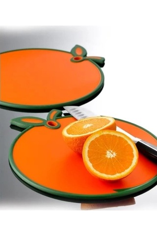 Portakal Figürlü Kaydırmaz Kesme Tahtası Doğrama Panosu Renkli