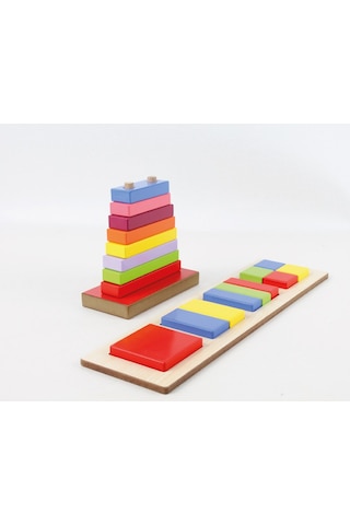 Ahşap Parça Bütün Ve Renk Sıralama Oyun Seti