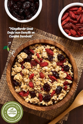 Yörem Afyon Doğanın Kırmızı Mucizesi Kadim Gençlik Sırrı Doğal Gojiberry, Kurt Üzümü Lycium Barbarum 450gr. 450 G