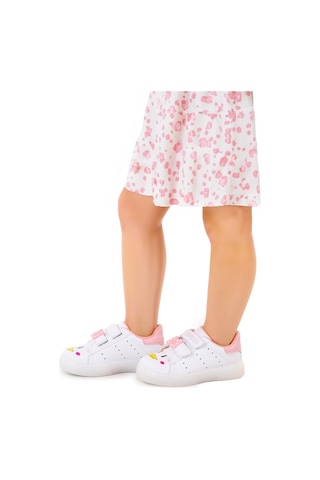 Kiko Kids Bart Cırtlı Işıklı Kız Çocuk Spor Ayakkabı Beyaz