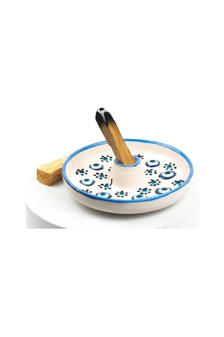 Nazar Boncuğu Seramik Palo Santo Ağaç Tütsülük / 2 Adet Ort.22 Gr.palo Santo Tütsü