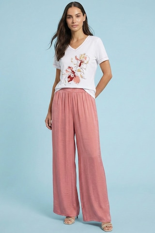 Casual Pembe Penye T-shirt Pembe