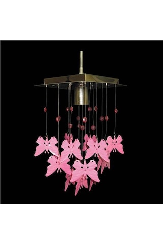 Kelebek Pembe Tekli Avize