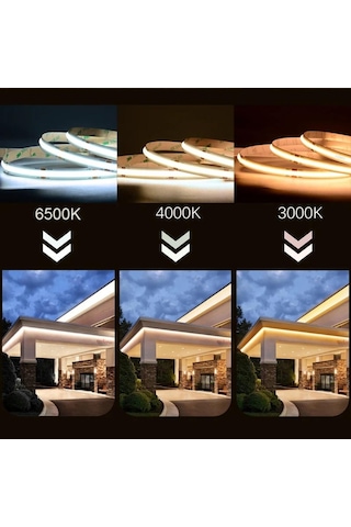 Soğuk Beyaz Usb Güç Kaynağına Sahip Dc5v Cob Led Işık Şeridi 320led/m Yüksek Yoğunluklu Esnek Aydınlatma 3000k/4500k/6500k Çok Renkli Işık Şeridi 2m