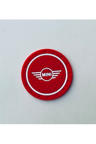 Mini Cooper Kırmızı Mını 72mm Bardak Altlığı Silikon Bardaklık Ko