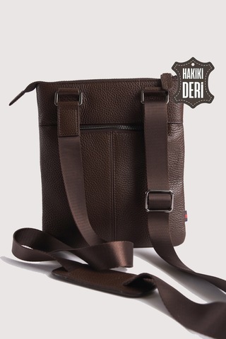 Hakiki Deri Erkek Postacı Çantası Kahverengi Smr9279 Kahverengi