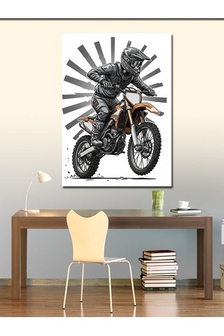 Kanvas Tablo Motorsiklet Ve Özgürlük 100cmx140cm