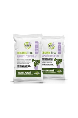 Aymen Çiçekçilik 2 Adet Özel Karışımlı Cocopeat Ponza Katkılı 2,5 Litre Iç Ve Dış Mekan Bitki Yetiştirme T 0,250
