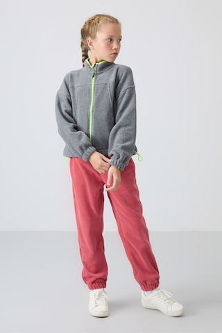 Tommy Life Gri Melanj Kalın Yumuşak Dokulu Standart Fit Nakışlı Polar Kız Çocuk Sweatshirt - 75157 Gri Melanj