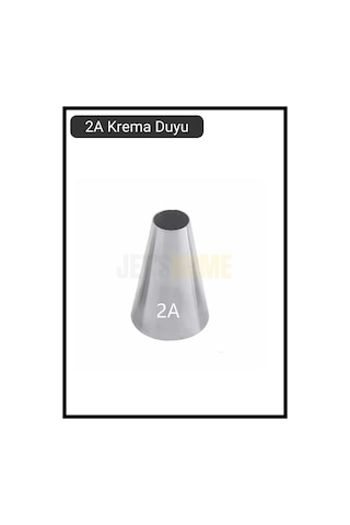 2a Yuvarlak Desen Krema Duyu Büyük Boy Pasta Duyu Paslanmaz Çelik Krema Torbası Ucu 2.4x1.2x3.8 Cm Metalik Gri