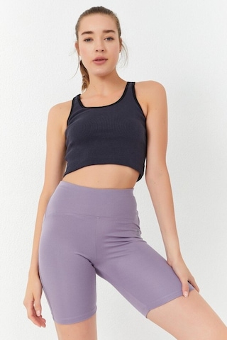 Basic U Yaka 5li Paket Kadın Crop Top Atlet - 97162 Haki