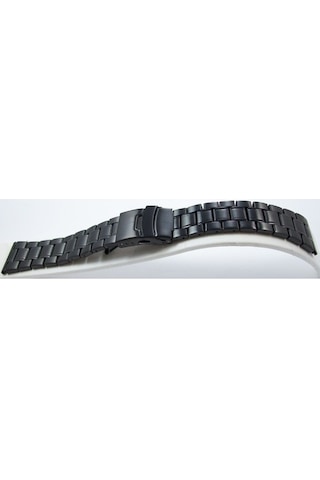 20Mm Siyah Metal Saat Kordonu Çelik Kolçak 1.Kalite Kayış Şeritli