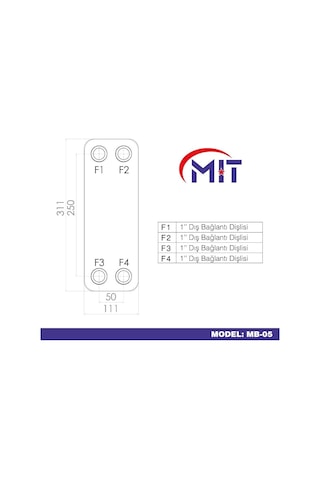 Mıt Mb-05 Lehimli Tip Plakalı Isı Eşanjör (36 Plakalı)