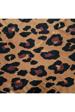 Hedea Leopar Sessizliği Saten Fular 70x70 Cm Kahverengi