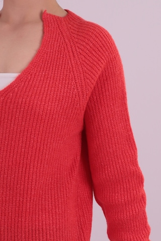 Armonika Kadın Turuncu V Yaka Triko Elbise Arm-26k136054