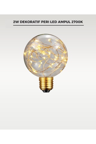 2w Dekoratif Peri Led Ampul 2700k Globe Tasarım Şeffaf Ambiyans Aydınlatma Ampulü