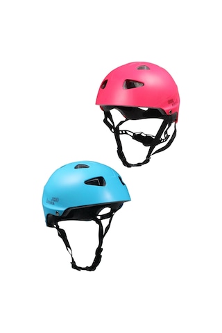 2 Li Çocuk Kaskı Spor Koruyucu Başlık Kaskı Kaykay Bisiklet Scooter Paten İçin Kask Ayarlanabilir Mavi