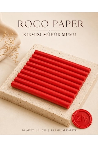 Kırmızı Silindir Mühür Mumu, 10 Adet - 11 Cm, Zarf Ve Davetiye Mü Diğer