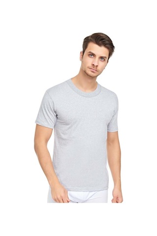 Cennetoğlu Erkek Slim Fit Sıfır Yaka Fanila T-shirt 3'lü Paket Gri Melanj Gri Melanj