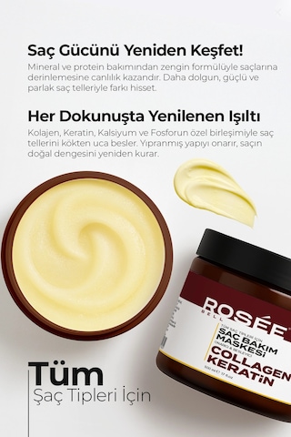 Kolajen Ve Keratin Saç Bakım Maskesi Onarıcı Repair Kolajen Saç Maskesi 500 Ml
