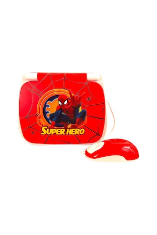 Oyuncak Laptop Spiderman Örümcek Bilgisayar Türkçe-ingilizce 100 Fonksiyonlu Eğitici Oyuncak