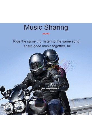 Xindoker Q58max Moto Kask Bluetooth Kulaklığı: 500m İki Kişilik Konuşma, Fm Radyo, Led Fener, Ses Karıştırma, Ipx6 Su Geçirmez