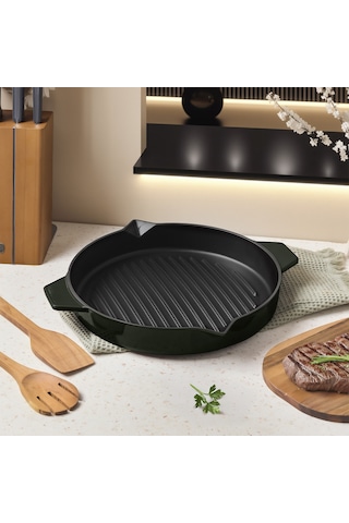 Aryıldız Duo Cast Bombe Grill Tava Fesleğen 30 Cm Renkli