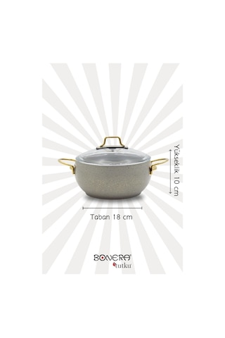 Marbella 7 Parça Set Güveç Model Nardo Gri & Gold Kırçıl Gold Kulp