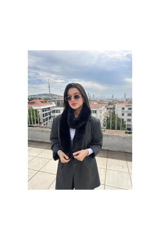 Mollycrush Kadın Peluş Atkı Yumuşak Dokulu, Sıcak Tutan Ve Şık Kış Aksesuarı Siyah