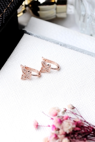 Encili Silver  925 Ayar Gümüş Taşlı Kelebek Model Rose Renk Çocuk