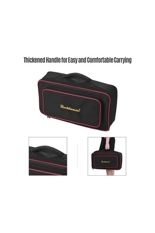 Geeksen Taşınabilir El Çantası Aşınmaya Dayanıklı Kalın Kumaş Pedal Tahtası Taşıma Çantası Büyük Boy Gitar P Siyah