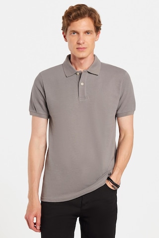 Tudors Erkek Slim Fit Dar Kesim %100 Pamuklu Gri Polo Yaka Tişört-32797 Gri