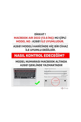 Apple Macbook Air 2022 13.6" M2 A2681 Uyumlu Ekran Koruyucu Film