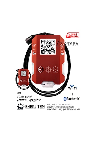 Enerjitem 22 Kw Wifi + Bluetooth Duvara Monte Elektrikli Araç Şarj İstasyonu
