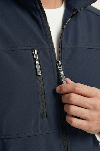 Genius Store Erkek Yelek Softshell Su Geçirmez Tam Fermuarlı Cepli Normal Kalıp Spor Yelek Lacivert