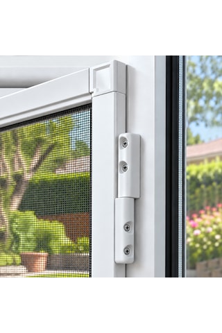 Beyaz Sineklik Menteşesi 8cm Plastik Kenar Montaj Aparatı 10 Adet - 10x20 Profiller İçindir