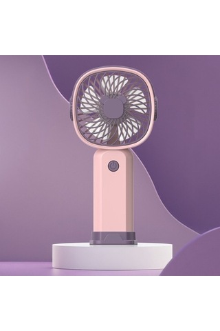 Pembe Mor Tabanlı El Tipi Fan, Pilsiz Dnubjg Renkli
