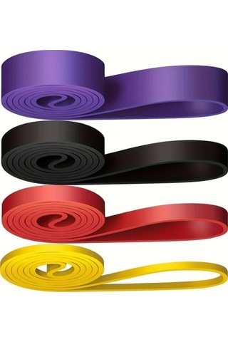 Pazly 4 Adet Üst Üste Yerleştirilebilir Gerilim Direnç Bantı Orta Seviye Tpe Fitness Kas Antrenmanı Altın Renk Ev Spor Salonu İçin Altın