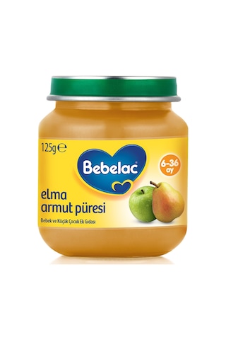 Bebelac Elma Armut Püreli 6-36 Ay Kavanoz Maması 125 G