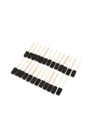 Vkemall Çocuklar İçin 25'li Ahşap Saplı Sünger Boyama Fırçası Seti - Yaratıcı Dıy Sanat Aktivitesi