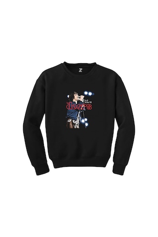 The Doors in Concert Konser Siyah Sweatshirt Beyaz